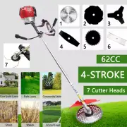 4 STROKE Brush Cutter Pole Whipper Snipper Lawn Trimmer Edger Brushcutter7 Head