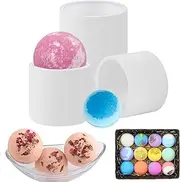 Zellmait Bath Bomb Mold Kit,2.44 inch Inner Diameter Round Solid Ball Shaped Bath Bomb Molds Kit, Bath Bombs Making Tools,Suitable for Bath Bomb Press Machine