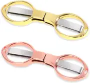 2Pcs Folding Scissors Portable Safety Small Travel Scissors anti Rust Badge Scis