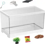 Turtle Tank Kit - Small Turtle Tank Kit | Turtles Habitat, Aquarium with Basking Platforms | Bottom Drainage Aquarium Terrarium for Tortoise Hermit Fish Amphibians Snake Gecko Chameleon Frog