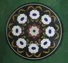 24 Inches Entryway Table for Office Decor Gemstone Inlay Work Coffee Table Top