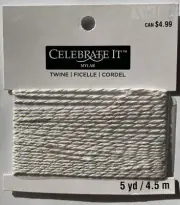 GOLD/WHITE TWINE(5 yards) Christmas•Holiday•Tags•String •Metallic•Gift•Presents