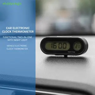 Vhdd 迷你電子車鐘自動時鐘夜光溫度計 LCD TW