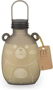 haakaa Happii Bear Silicone Breast Milk Storage Bag 9 oz - Refillable Baby Food Pouch for Yogurt Puree -Reusable Milk Freezer Bag Freezer Safe- Portable & No Leak BPA Free