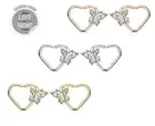 Butterfly CZ Paved Heart Shape Hoop Ear Cartilage Daith Tragus Snug Ear Rings