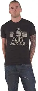 [Rock Off officially licensed products] Cliff Burton T Shirt Dotd Logo Official Mens Black