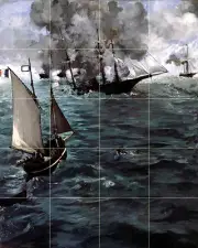 Art Edouard Manet Sea Boats Ceramic Mural Backsplash Bath Tile #2157