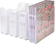 [Oidnvay] 4x Scrapbook Paper Storage with Wheels,Plastic Scrapbook Storage Bin for Holding 12 Inch X 12 Inch Paper,Scrapbook Paper