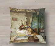 2 Piece Pillow case set 18''x18'' - Two Woman in Old Time Theme - PRICE DROPPED