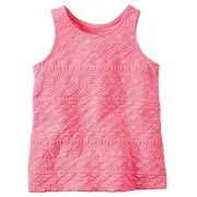 Carter's Girl's Textured Puff Print Aztec Design Pink Tank Top (6 Months)
