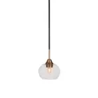 Toltec Paramount Mini Pendant, BK Brass, 9.25" Clear Bubble - 3401-MBBR-202