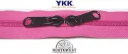 YKK Nylon Coil Zipper Tape # 10 Pink 25 yards with 50 Black Zipper Sliders