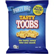Tasty Toobs Chips Tubes Snacks Party Bag 150g