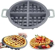 Silicone Waffle Mould-4 Cells Baking Pan Triangle Shape Non-Stick Cake Baking Tray Loaf Pan, Reusable Waffle Maker Pancake Muffin Mold, Flexible Bread Mold Kitchen Tool (Grey)