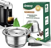 CAPMESSO Coffee Capsule, Reusable Vertuoline Pod Refillable Vertuo Capsules Stainless Steel Compatible with Vertuoline Machine GCA1 and Delonghi ENV135S (8OZ-Coffee Cup)