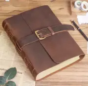 A4 Writing notes Notebook sketchbook Diary Notepad handmade leather brown Q312
