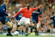 Dwight Yorke of Manchester United at the FA Carling Premiership ma- Old Photo