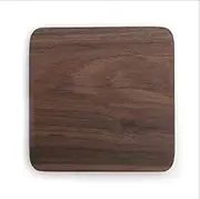 Square Walnut Dark Beech Solid Wood Coaster,7-Piece 3.6 Inch Coaster Set with Holder,Insulation Mat for Drink,Coffee & Tea (1pc Black Walnut Coaster)