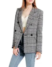 [Belle & Bloom] Piccadilly Plaid Blazer in Grey