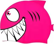 Shark Shaped Swimming Cap Bathing Cap High Resilience Elastic Waterproof Swim Gear Swimwear Hat for Kids Teens Boys Girls