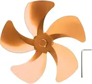 Stove Fan Blade Replacement Aluminum Alloy Enhance Warm Air Circulation Fireplace 5 Blade Accessories (Gold)