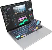 JCPAL Adobe Premiere Pro Pr Shortcut Keyboard Cover US Silicone MacBookPro14"&16"M3 2023 A2918 A2992&A2991/M2 2023 A2779&A2780/M1 2021 A2442&A2485,Air13&15"M3 2024 A3113&A3114/M2 2022&2023 A2681&A2941