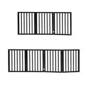 Pawz 3/4 Panels Wooden Pet Gate Dog Fence Safety Stair Barrier Security Door