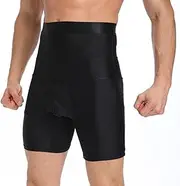[Generic] Mens Tummy Control Shorts | Non-Slip High Waist Body Sculpting Pants | High Waist Slimming Shapewear with Compression Black
