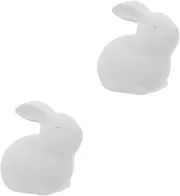 GANAZONO 2pcs Small Rabbit Ceramic Statue Unique Bunny Figurine Rabbit Decor Easter Decorations