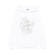 [Stone Island] Stone Island Compass-motif Hoodie 10 A WHITE