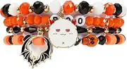 [Lonext] Halloween Bracelet American Flag Bracelet St.Patricks Day Bracelets for Women Charm Bracelet Beaded Stretch Bracelet