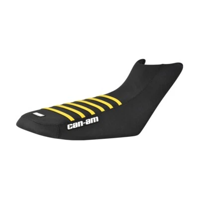 Can Am Outlander Max 450 570 650 850 1000 Seat Cover ALL BLK - YELLOW Rib #292