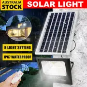 1/2PC LED Solar Flood Light Sensor Street Outdoor Garden Remote Security Lights