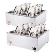 SOGA 2X 6 X 1/3 GN Pan Electric Bain-Maire Stainless Steel Food Warmer