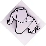 [Pinstant] White Origami Elephant 1.2'' Enamel Lapel Pin Badge, 1.2 Inches, Enamel