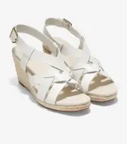 Cole Haan Women's Zerogrand Crystal Wedge Sandal W24419 White Size 9.5M