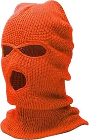 X AUTOHAUX All Inclusive UV Face Shield Acrylic Three Holes Multipurpose Neck Gaiter Mask Keep Warm Windproof Orange 1 Pc
