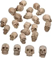 MERRYHAPY Exquisite Halloween Skull Decorations Set of 20 Resin Skull Heads for Scary Party