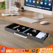 Under Desk Sliding Pencil Drawer Tray & Organizer - Black Undermount Desk Drawer