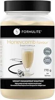 Formulite Protein Shake Tub 770g, High Protein Low Sugar Meal Replacement Shake Powder for Men and Women. VLCD (Very Low Calorie Diet) Shakes (Honeycomb)