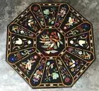 30" black Marble Dining Coffee Center side Table Top inlay malachite antique t3
