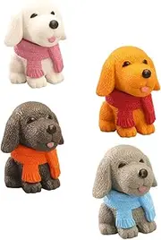 Yardenfun 4Pcs Adorable Cartoon Dog Figurine Unique Puppy Doll Ornaments for Home Decor Creative Christmas Decoration Micro Landscape Accents