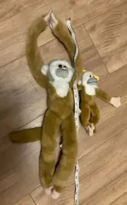 wild republic stuffed hanging monkey plush and baby