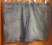 Terra & Sky Pull-On Blue Denim Bermuda Shorts Medium Wash Plus Size 4X 28/30 NWT