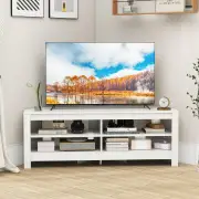 CostwayCorner TV Stand with Power Outlet for Living Room and Bedroom-White