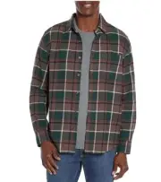 Eddie Bauer Men's Cotton Warm Brushed Twill Flannel Shirt Mocha Overland Medium