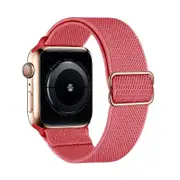 Nevenka Stretchy Solo Loop Strap 38/40/41mm 42/44/45mm Adjustable Elastics Weave Strap for iWatch Series7/6/5/4/3/2/1 SE-Rose Red