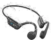 Guudsoud X7 Kopfhörer Schwimmen, Bone Conduction Bluetooth Open Ear Headphones, IP68 Waterproof, 32GB MP3 Player, 8 Hour Battery, 33ft Bluetooth Range, Black White, For Swimming, Sport