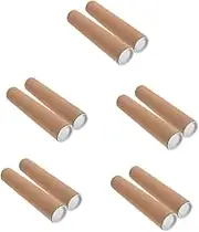 Angoily 5sets Kraft Mailing Tubes with Caps Storage for Shipping Documents Posters Artwork for Crafts Organizing 2pcs*5
