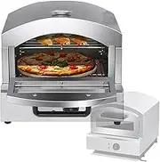 Portable Home Pizza Oven,Electric Oven 300°C Temperature Control,Pizza Oven Machine with Temperature Dashboard,Humanized design,for Outdoor Cooking, Outside Party
